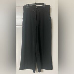 New York & Company Elegant Black Wide-Leg Trousers